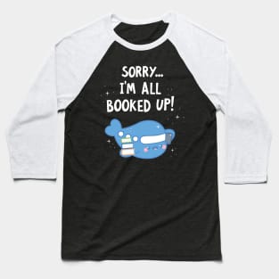 Cute Book Lovers Kawaii Style Airplane Pun Baseball T-Shirt